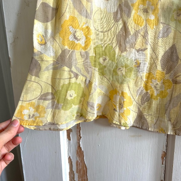 Antique 1920s / 1930s Yellow Printed Floral Dress - Picture 7 of 8